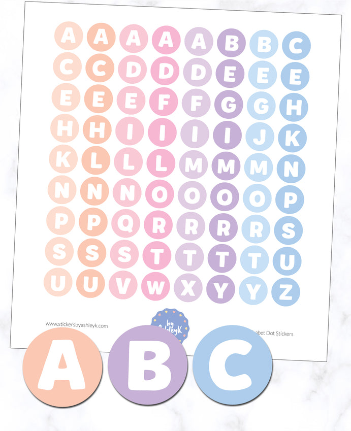 Alphabet Dot Stickers