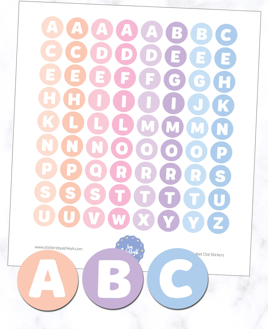 Alphabet Dot Stickers