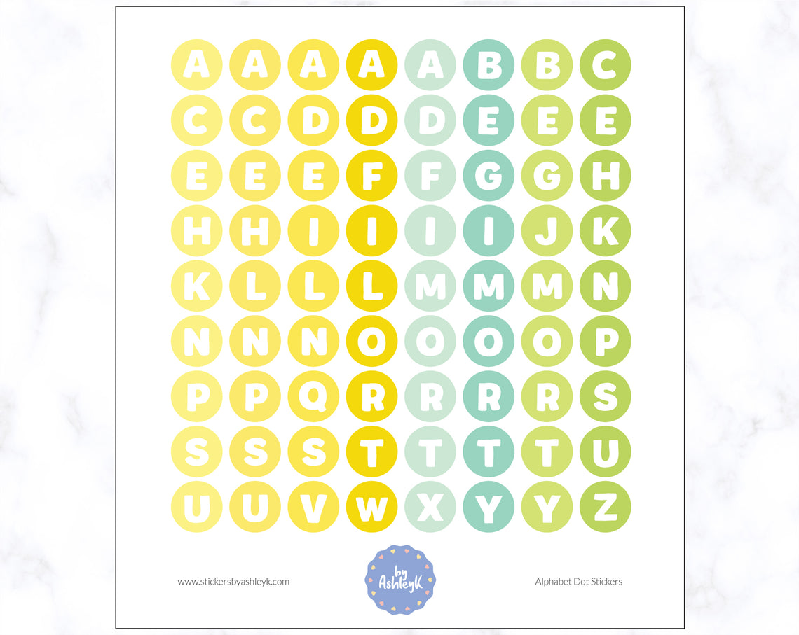 Alphabet Dot Stickers - Lemon&Lime