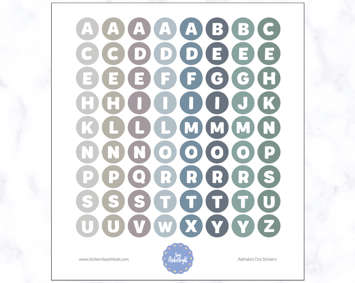 Alphabet Dot Stickers - Modern Neutral