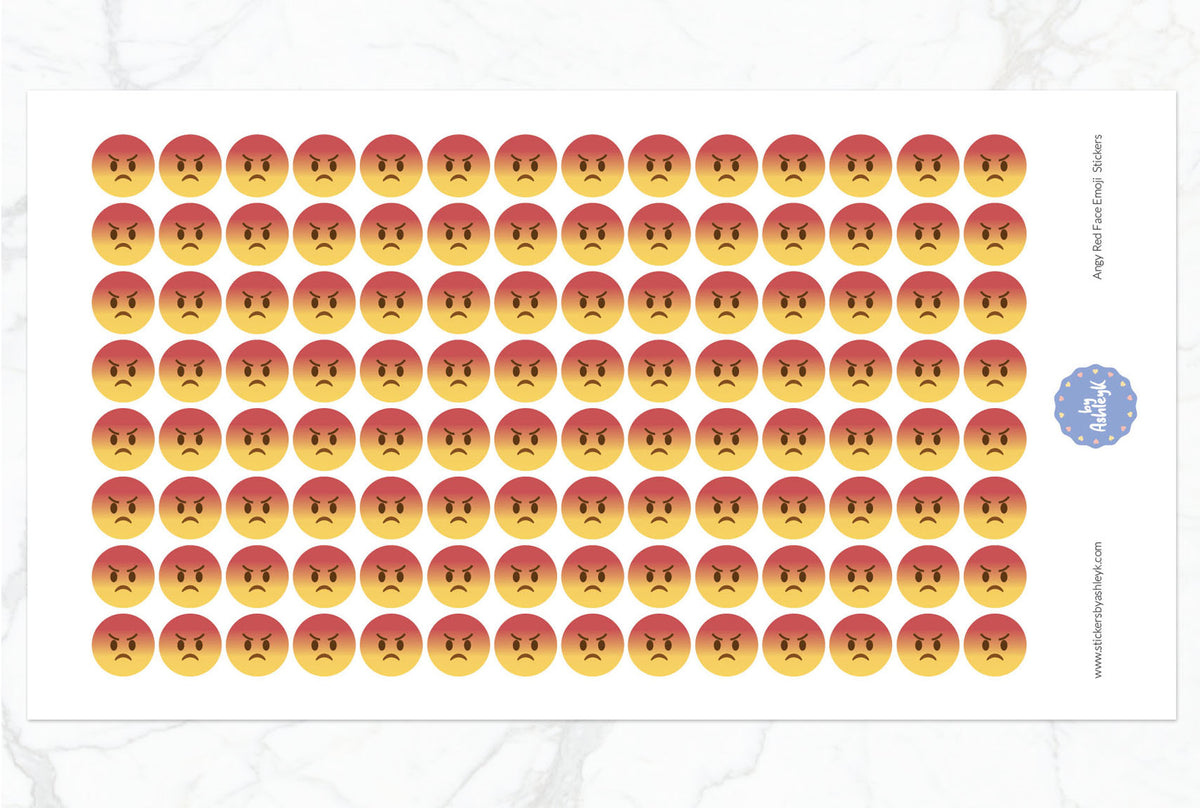 Angry Red Face Emoji Stickers – Stickers by AshleyK