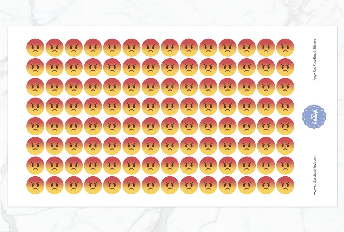 14 Emojis Stickers - Angry Red Face