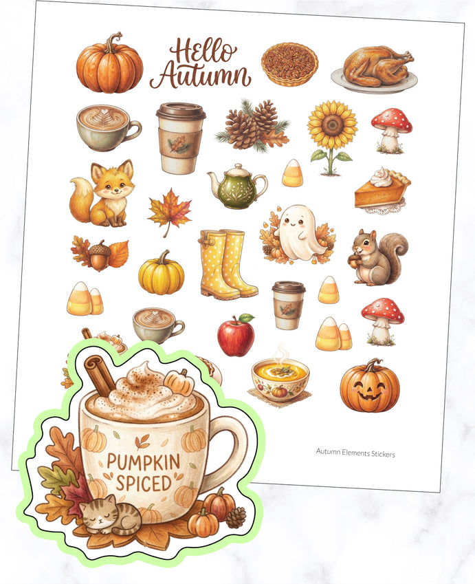 Autumn Elements Planner Stickers