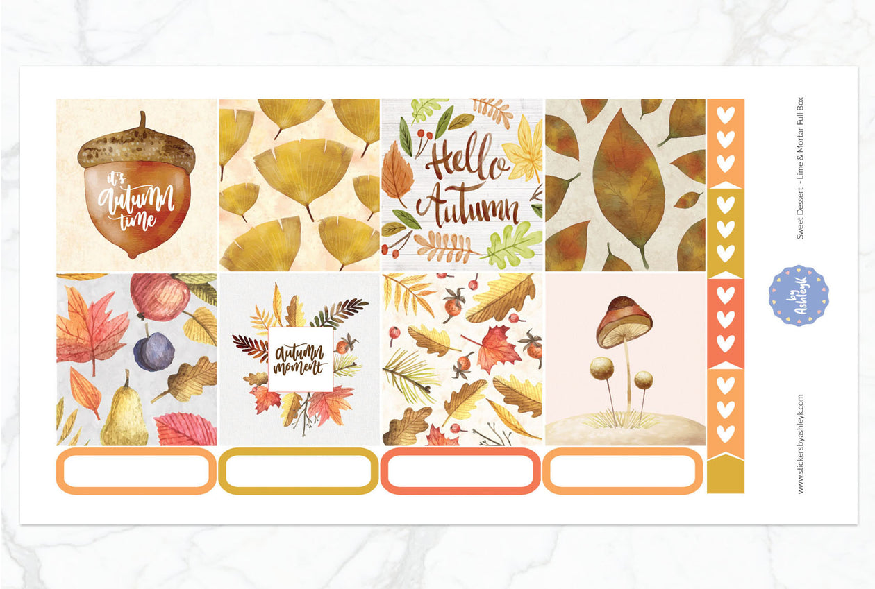 Autumn Moment Full Box Stickers for Erin Condren Horizontal Planner