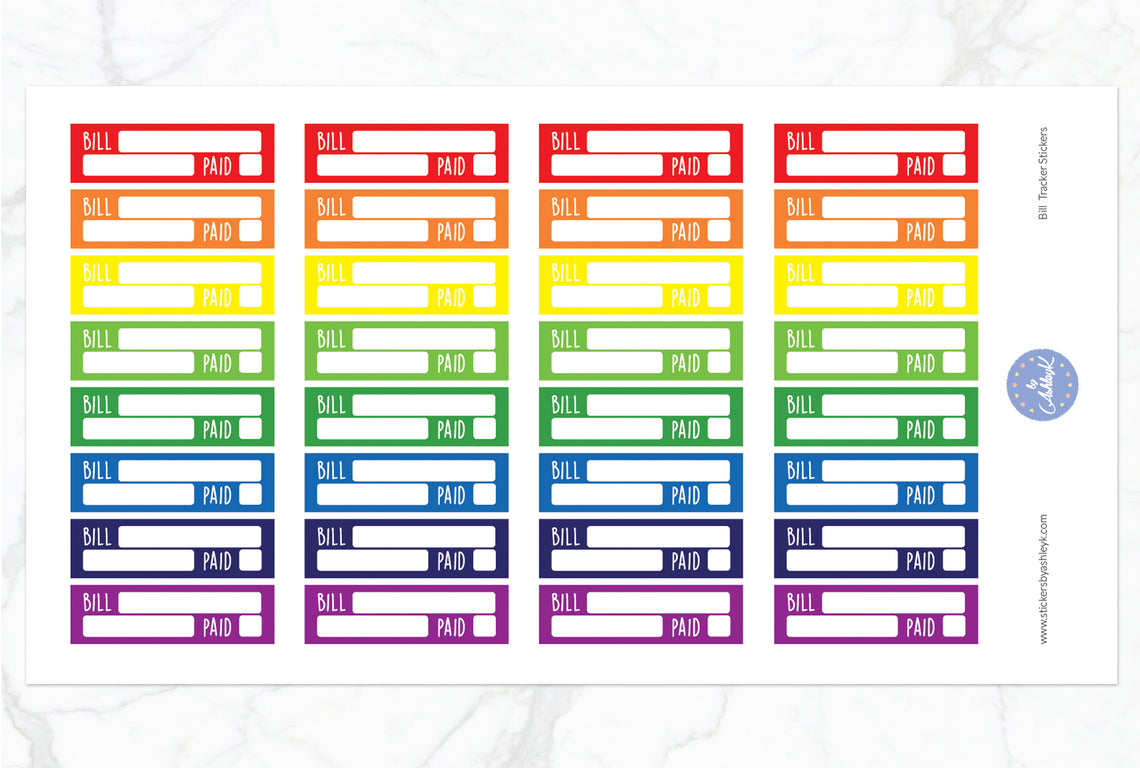Bill Tracker Stickers - Rainbow