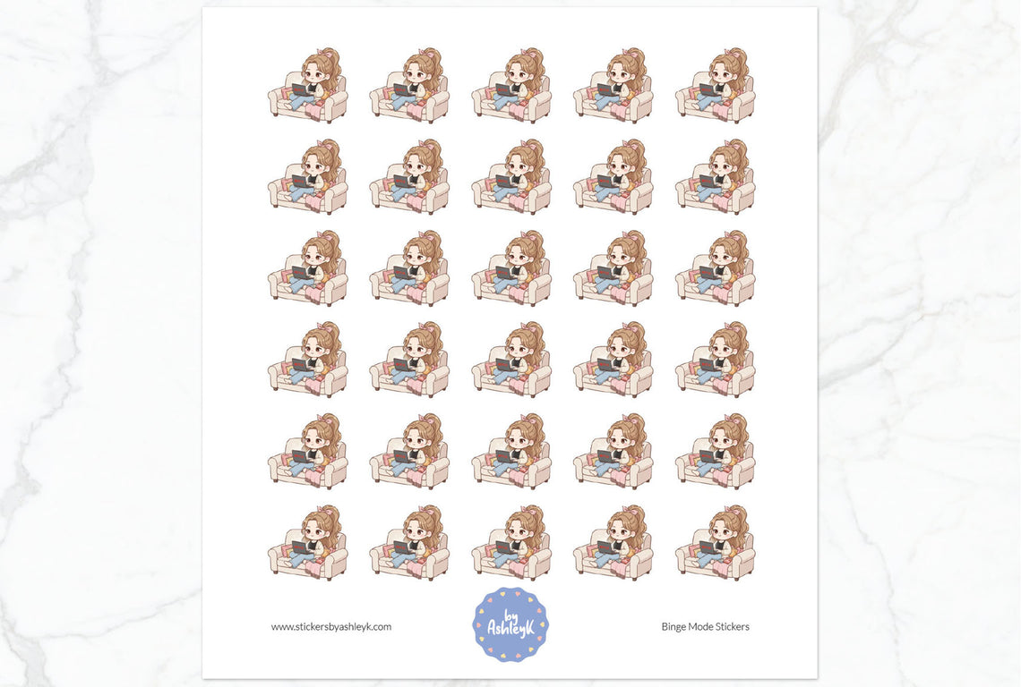 Binge Mode Planner Stickers