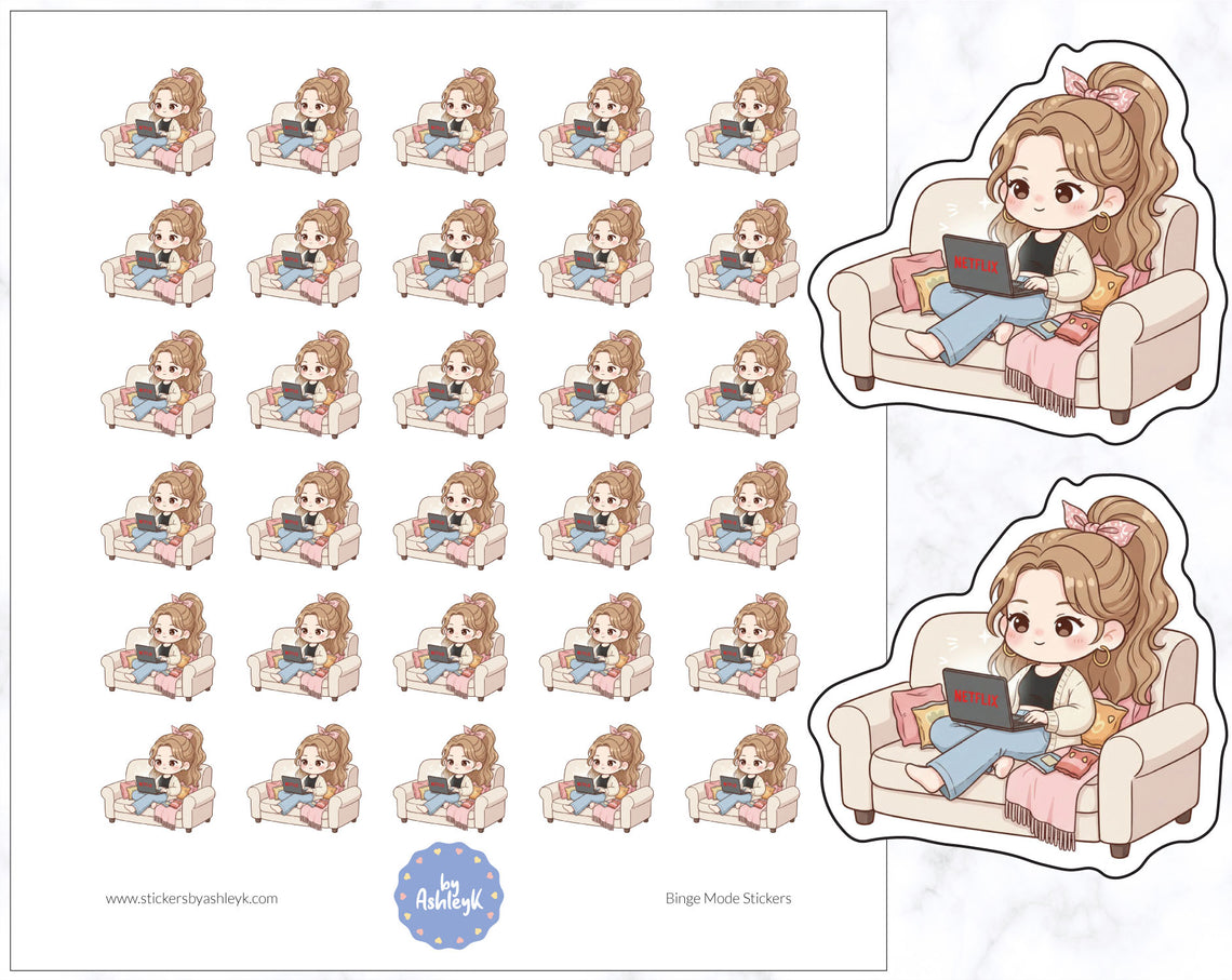 Binge Mode Planner Stickers