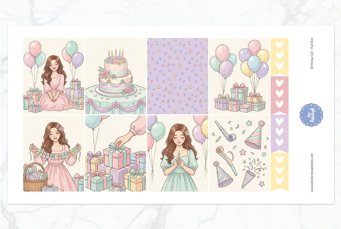 Birthday Girl Weekly Kit  - Full Box Sheet