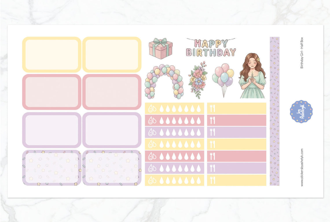 Birthday Girl Weekly Kit  - Half Box Sheet