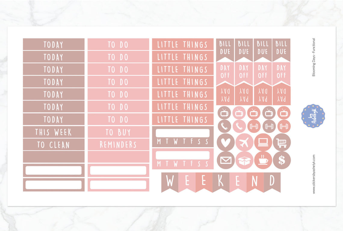 Blooming Days Weekly Kit  - Functional Sheet