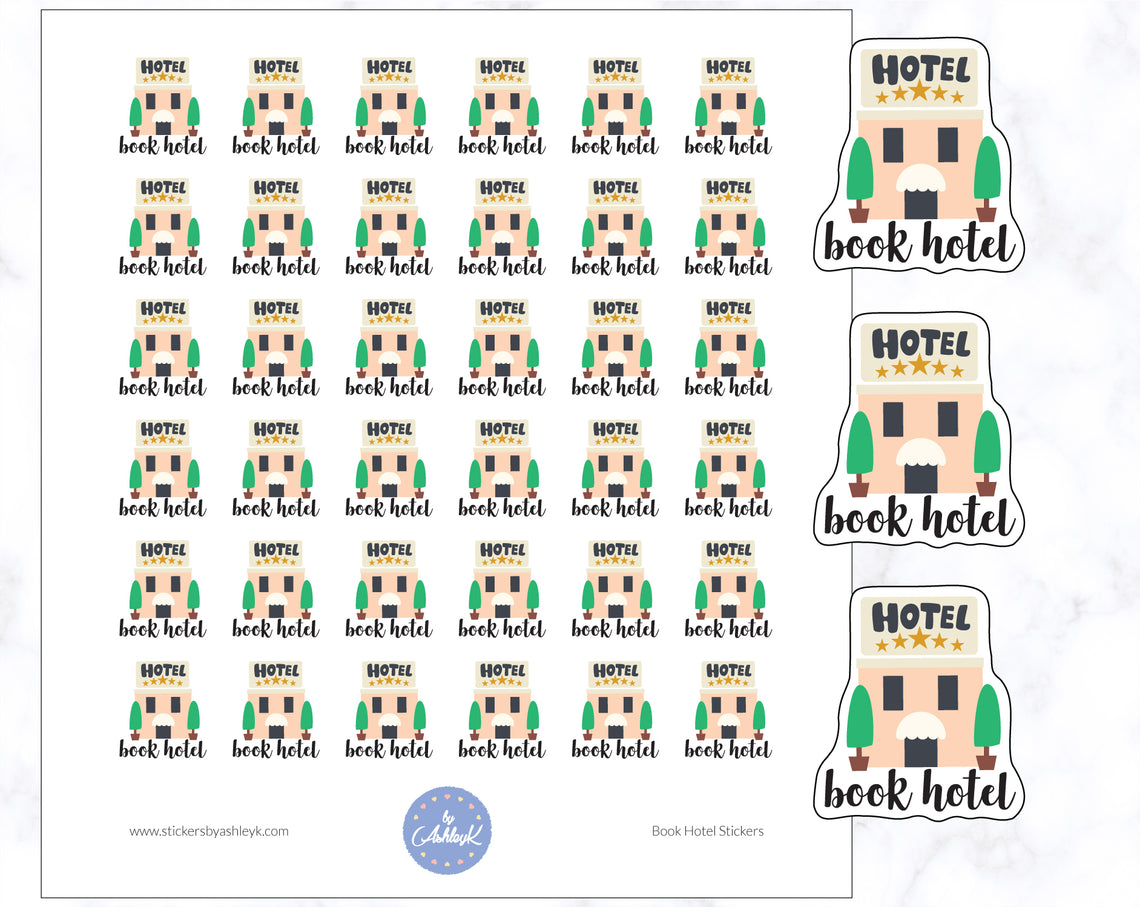 Cute Book Hotel Stickers
