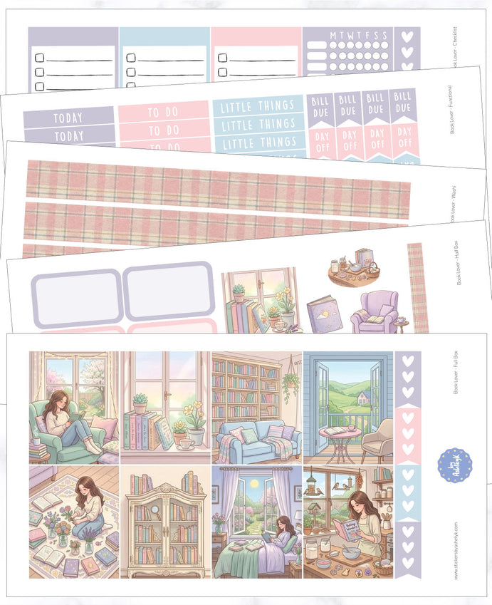 Book Lover Weekly Kit - Erin Condren Planner Stickers