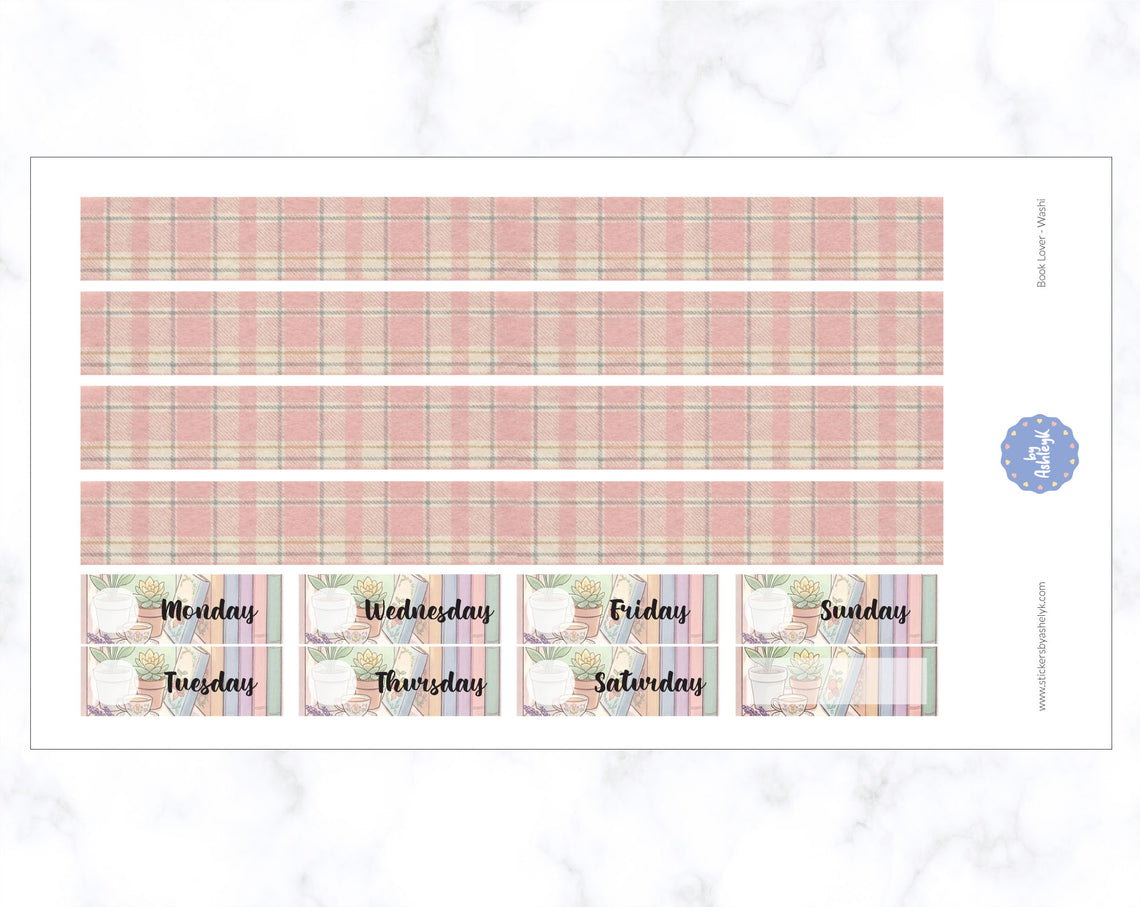 Book Lover Weekly Kit  - Washi Sheet