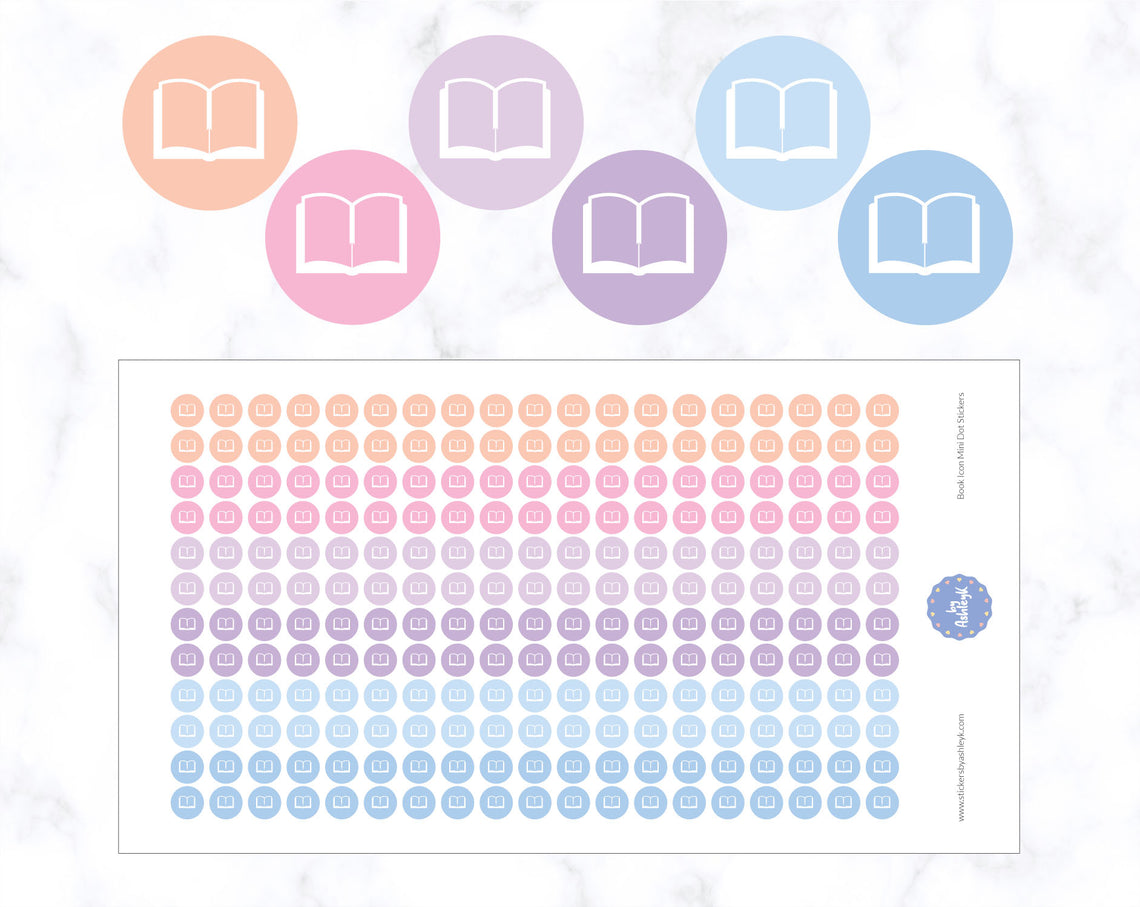 Book Icon Mini Dot Stickers