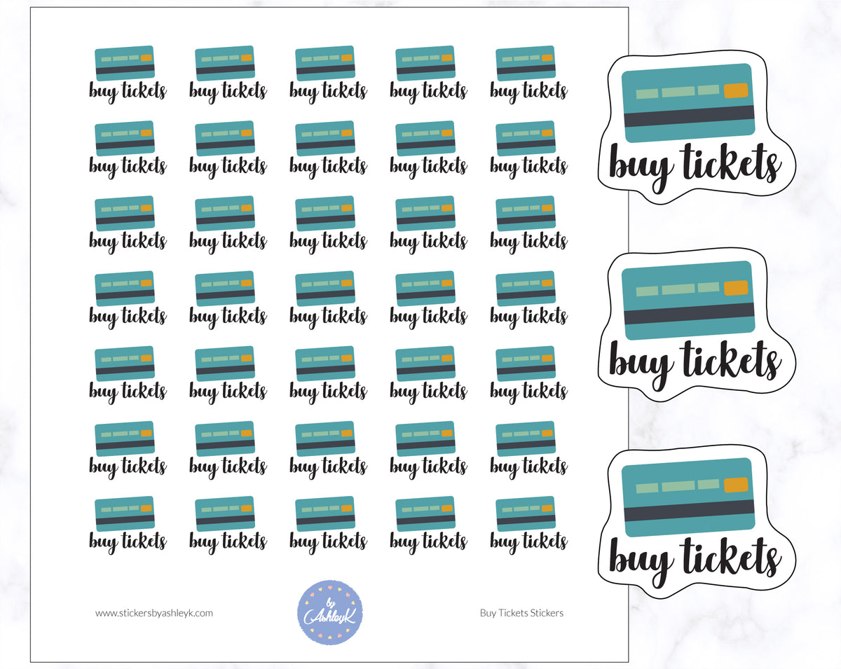 Fun Ticket Sticker Cute Buy Tickets Stickers – Stickers by AshleyK