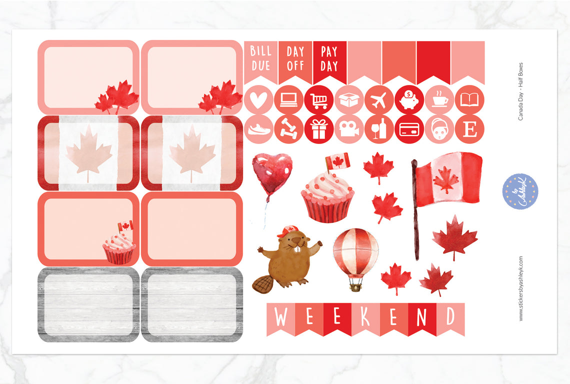 Canada Day Weekly Kit - Half Box Sheet