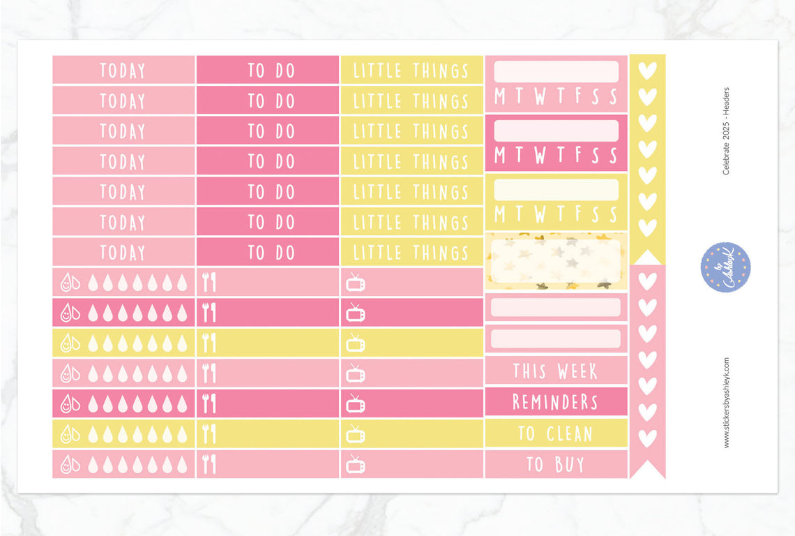 Celebrate 2025 Weekly Kit  - Functional Sheet