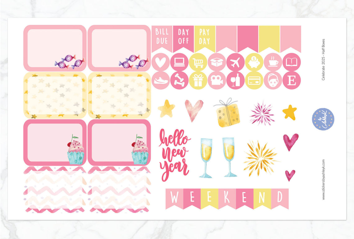 Celebrate 2025 Weekly Kit  - Half Box Sheet