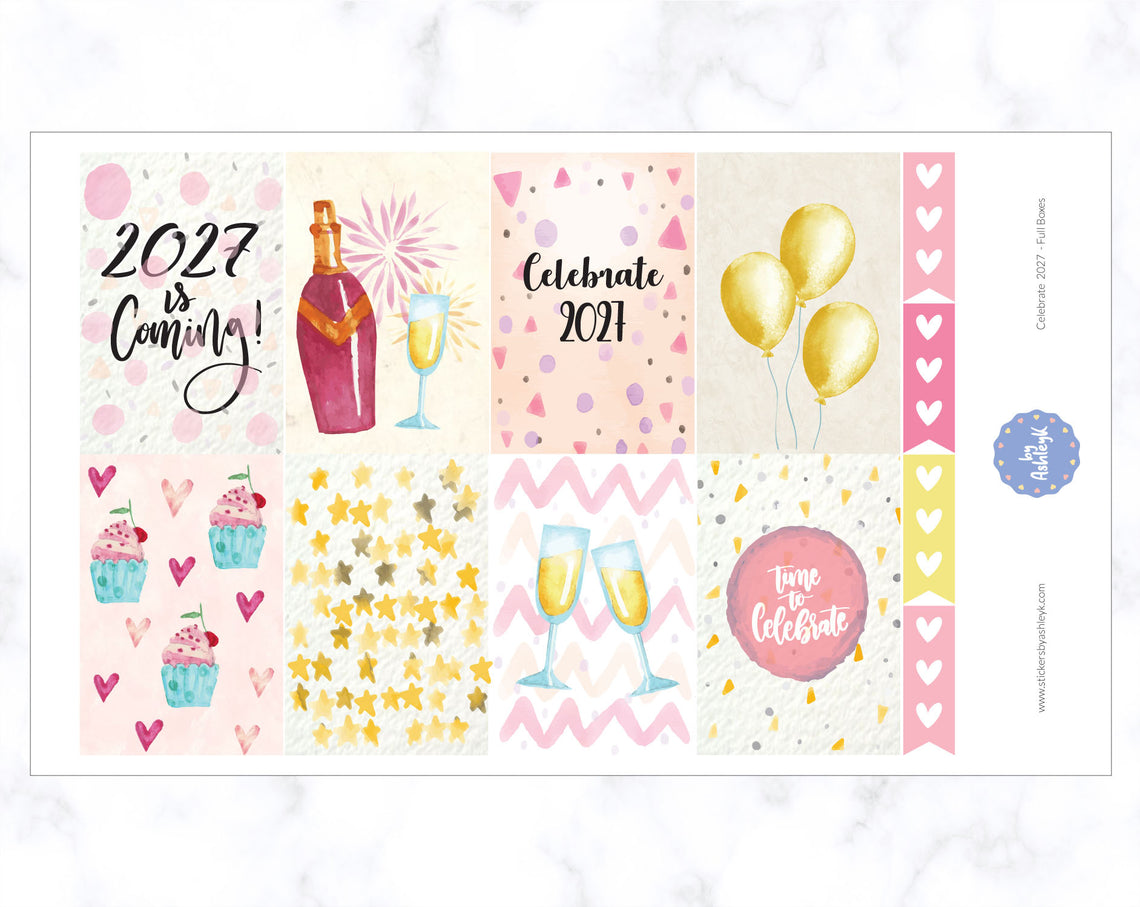 Celebrate 2027 Weekly Kit  - Full Box Sheet
