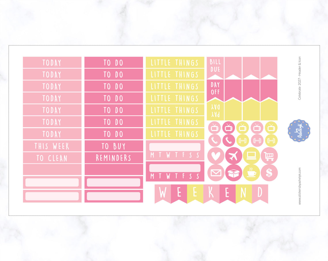 Celebrate 2027 Weekly Kit  - Functional Sheet