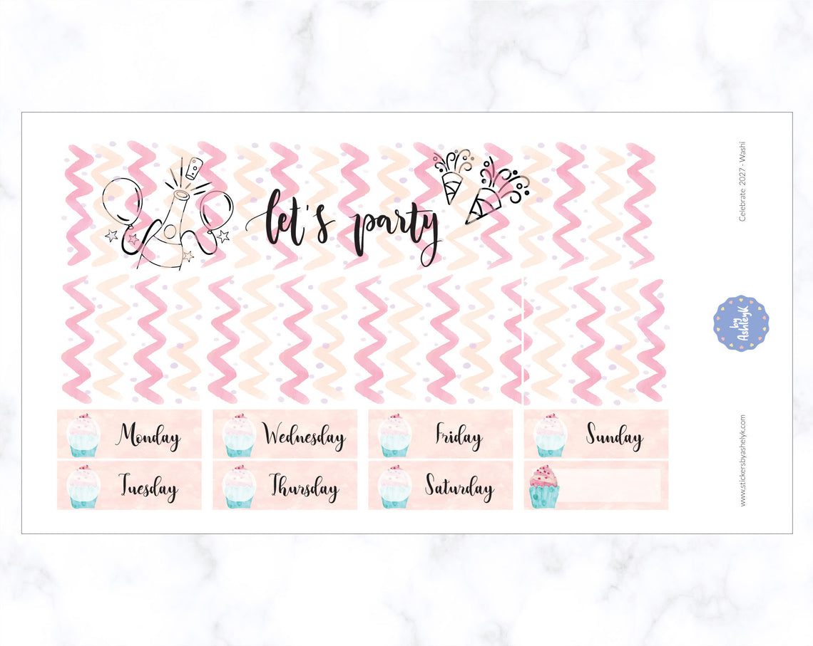 Celebrate 2027 Weekly Kit  - Washi Sheet