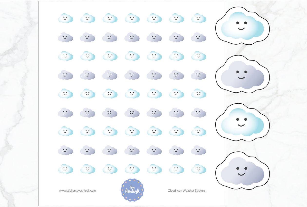 Cloud Icon Weather Planner Stickers