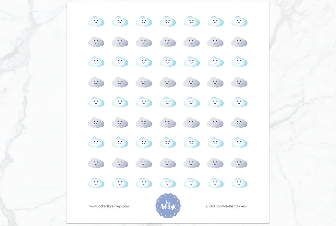 Cloud Icon Weather Planner Stickers