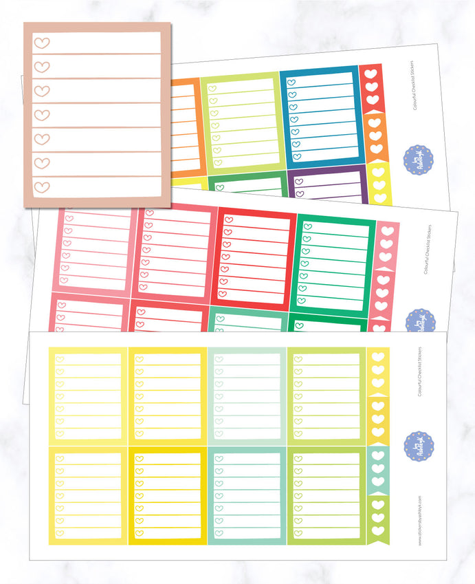 Colourful Checklist Stickers