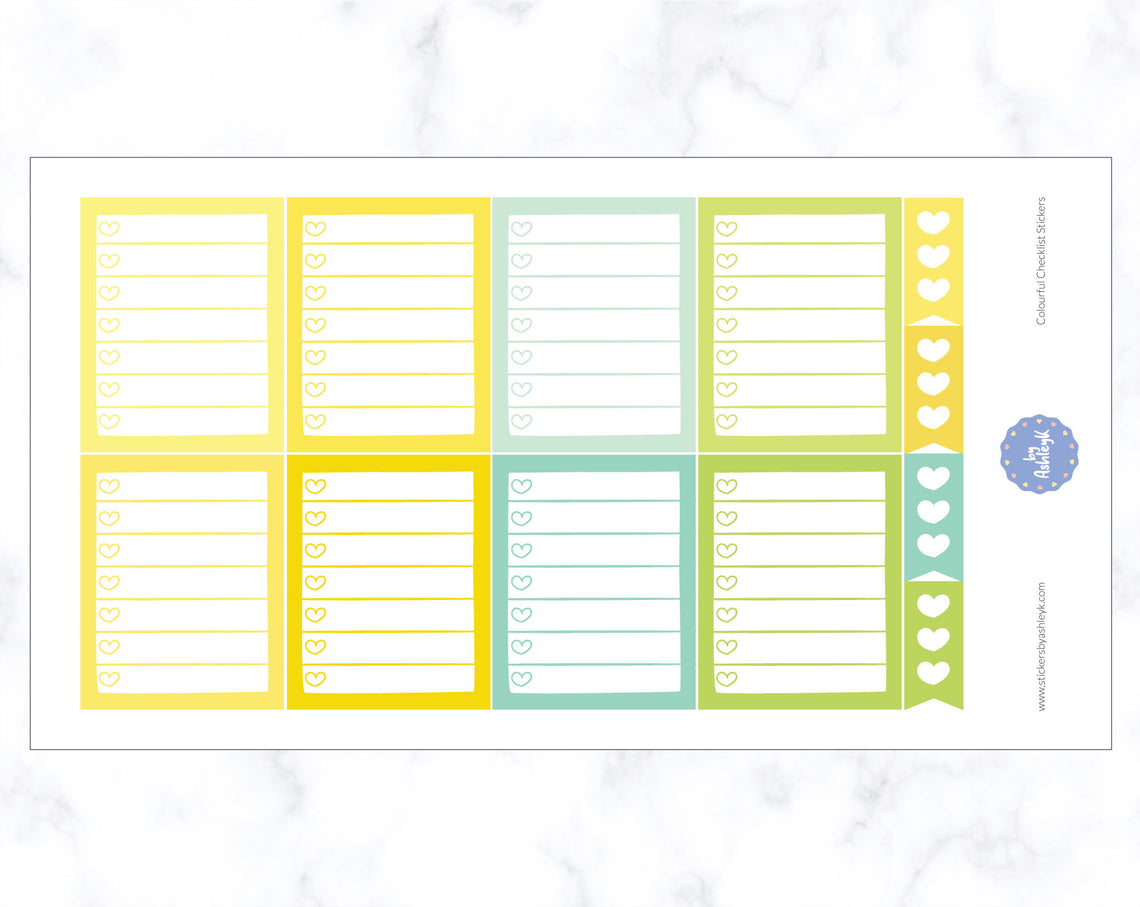 Colourful Checklist Stickers - Lemon&Lime