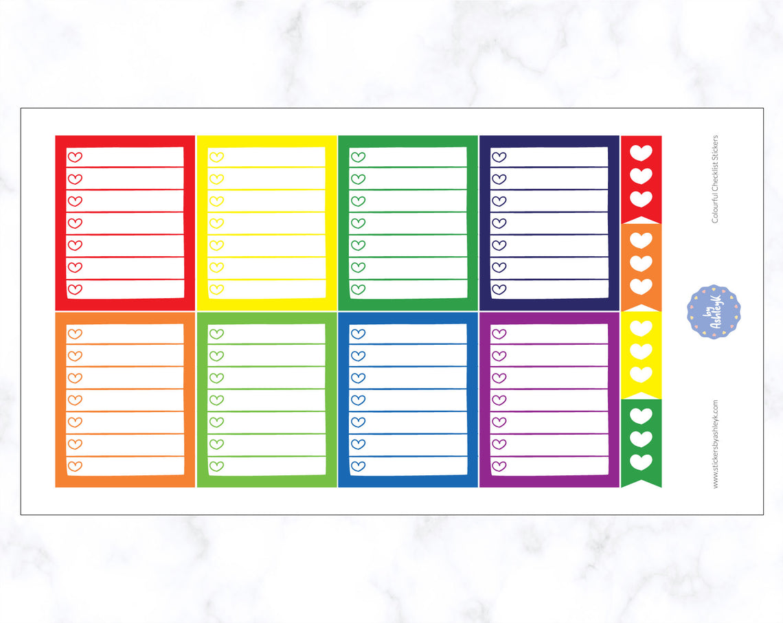 Colourful Checklist Stickers - Rainbow