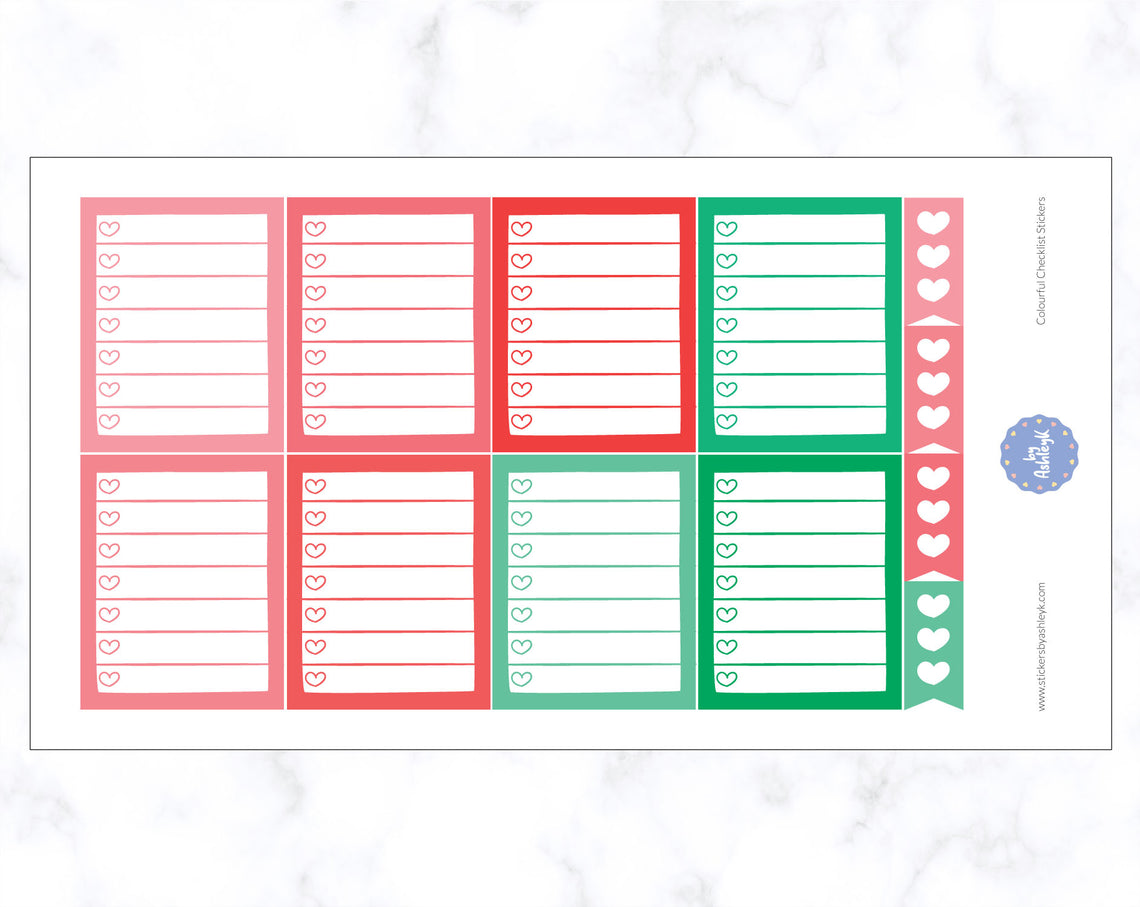 Colourful Checklist Stickers - Watermelon