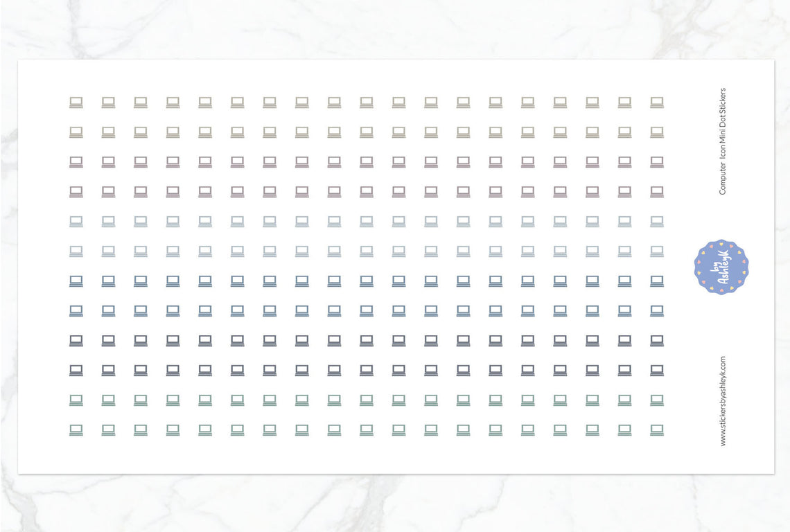 Computer Icon Mini Dot Planner Stickers - Modern Neutral