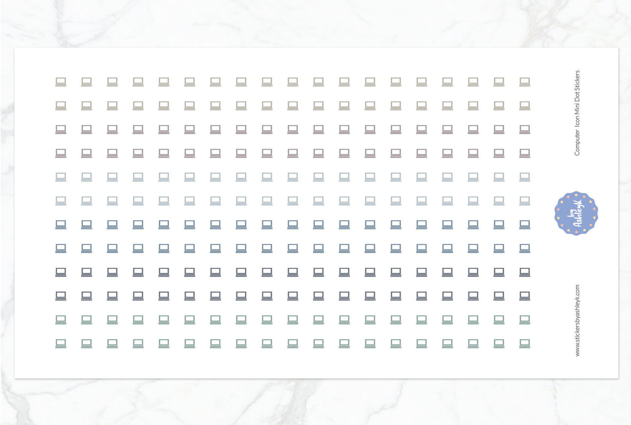 Computer Icon Mini Dot Planner Stickers - Modern Neutral