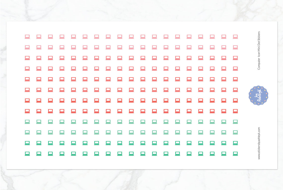 Computer Icon Mini Dot Planner Stickers - Watermelon