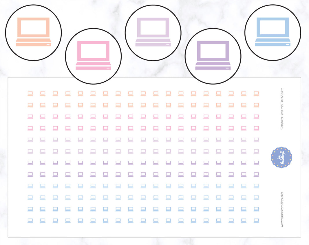 Computer Icon Mini Dot Planner Stickers 