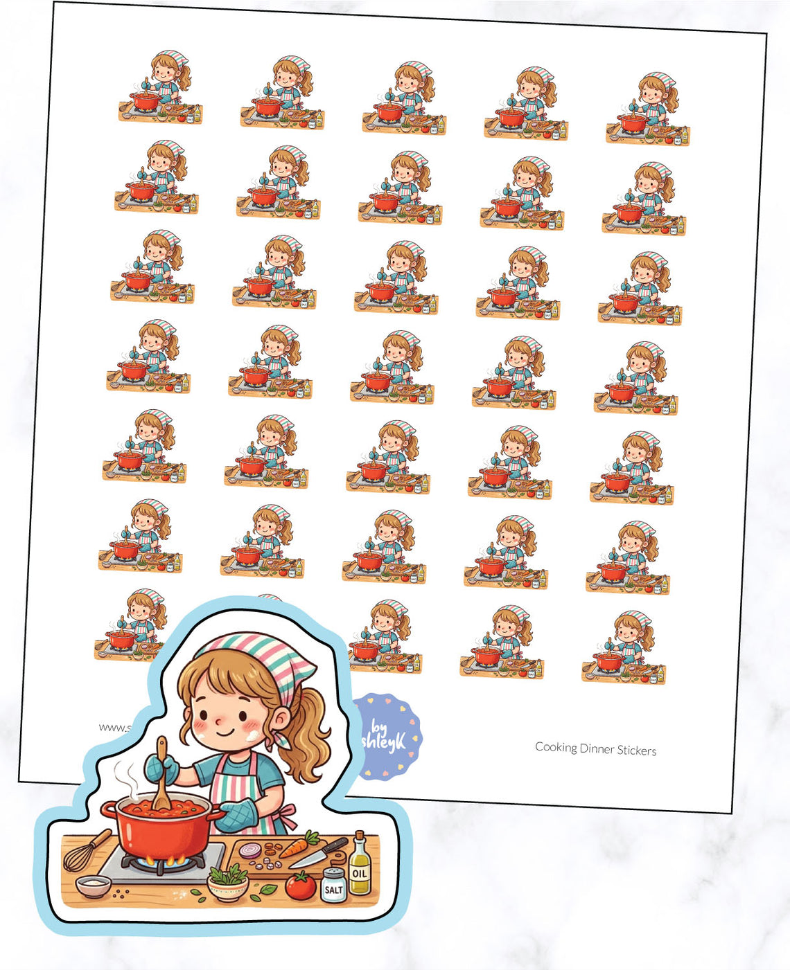 Cooking Dinner Stickers