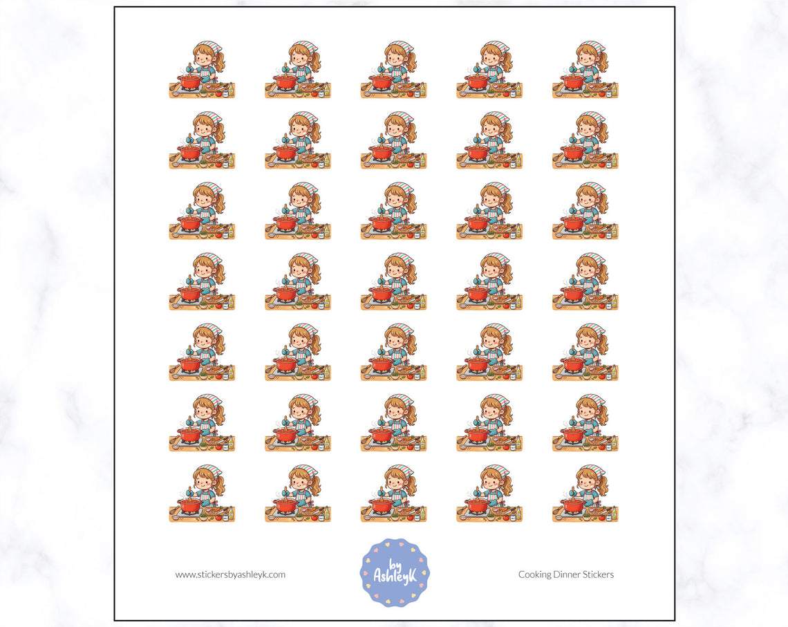 Cooking Dinner Stickers