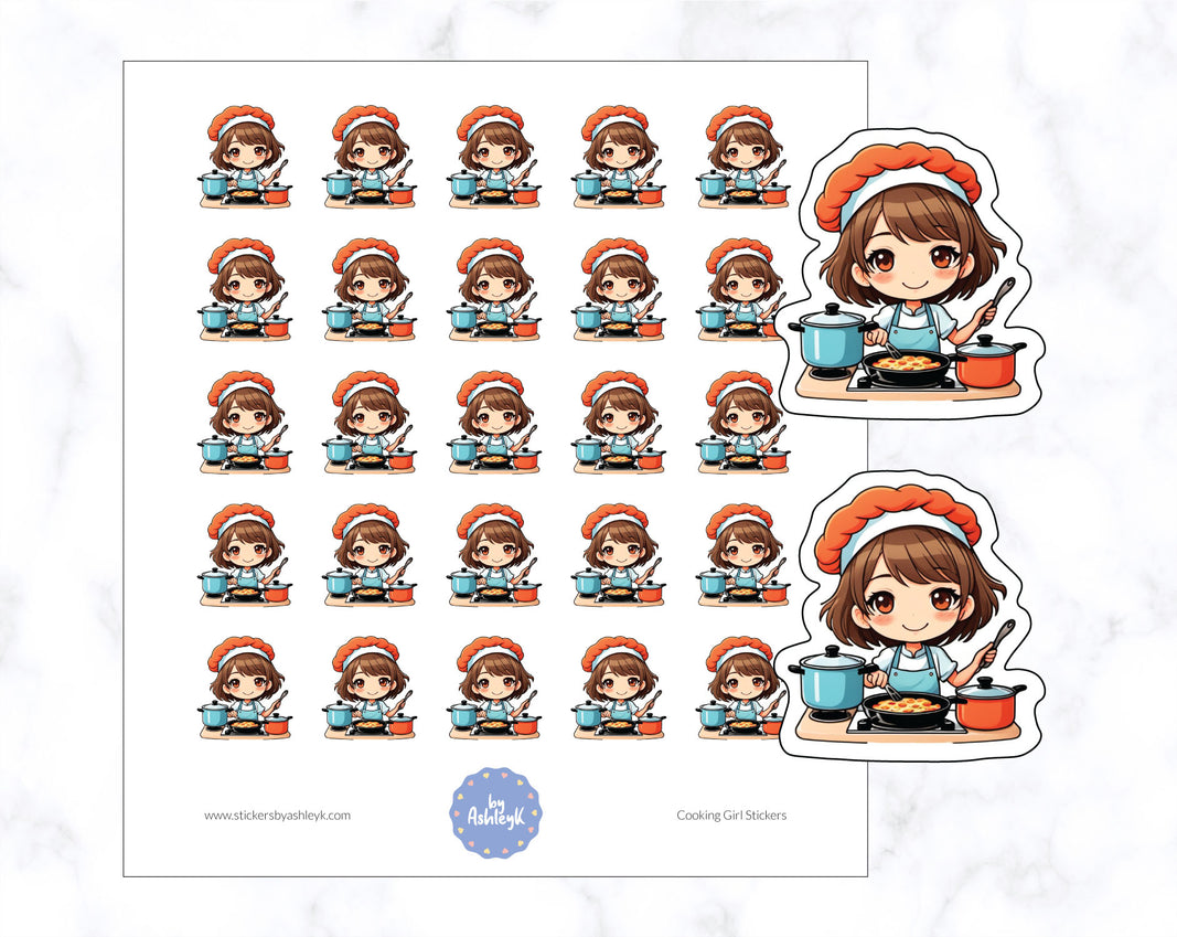 Cooking Girl Stickers