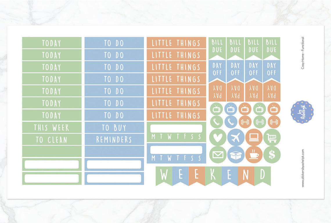 Cosy Home Weekly Kit  - Functional Sheet