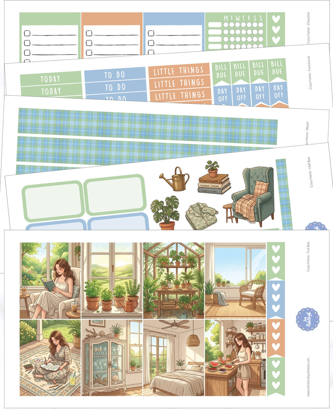 Cosy Home Weekly Kit - Erin Condren Planner Stickers