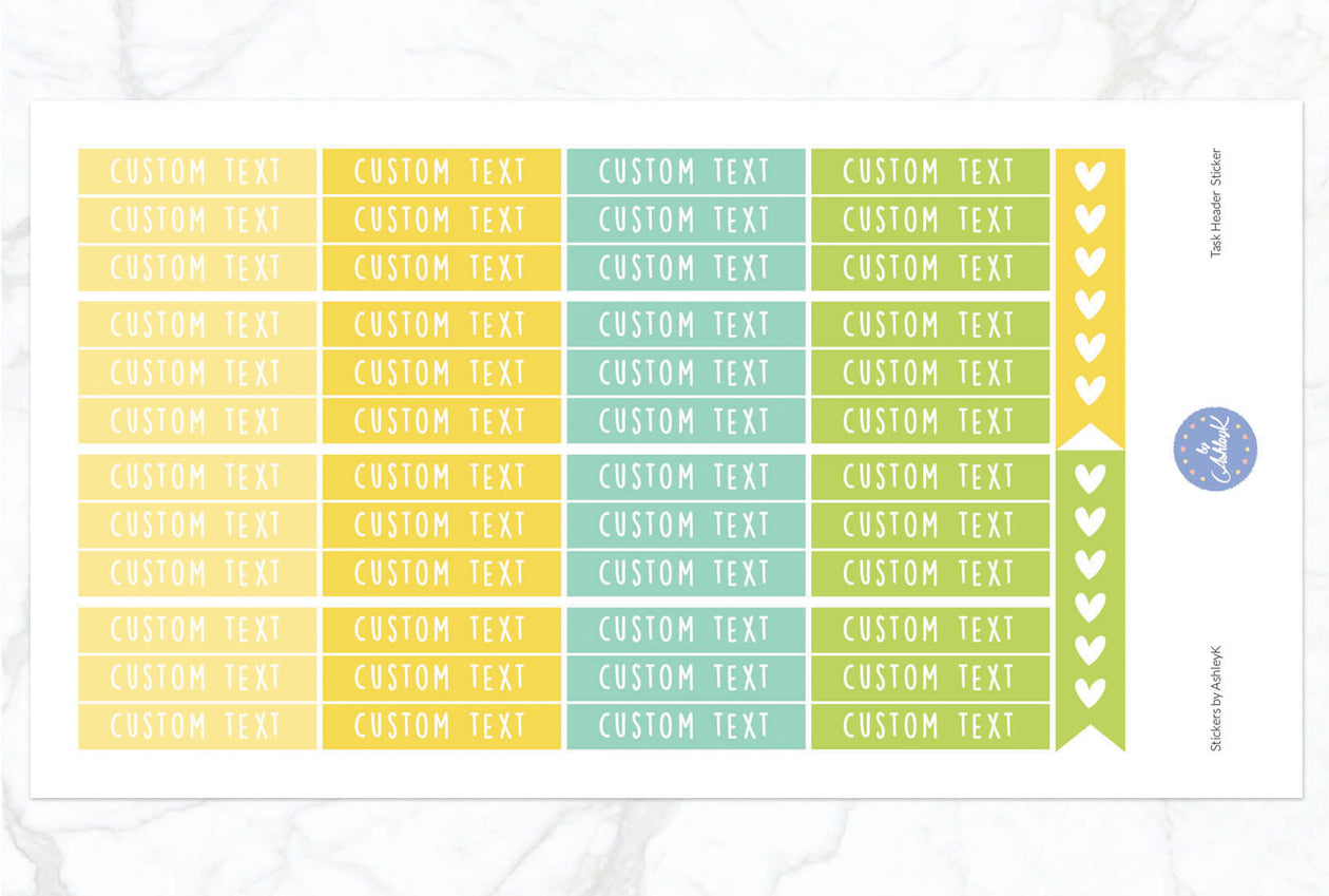 Custom Header Planner Stickers - Lemon&Lime