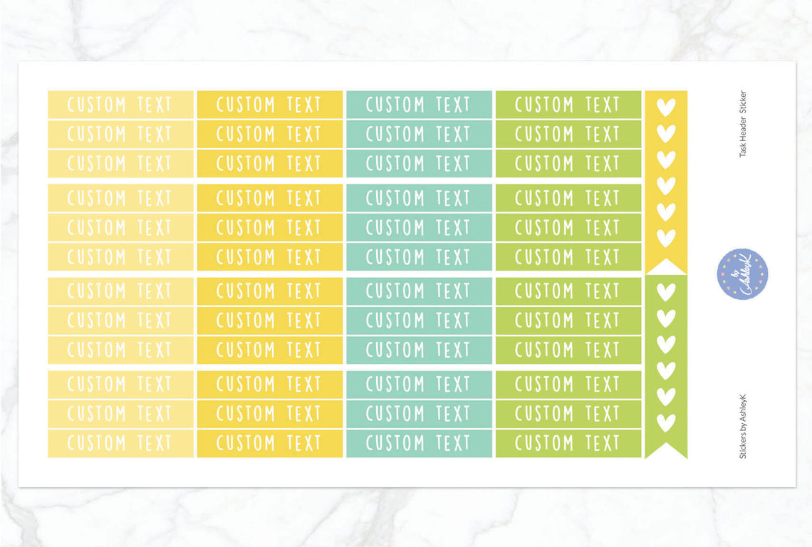 Custom Header Planner Stickers - Lemon&Lime
