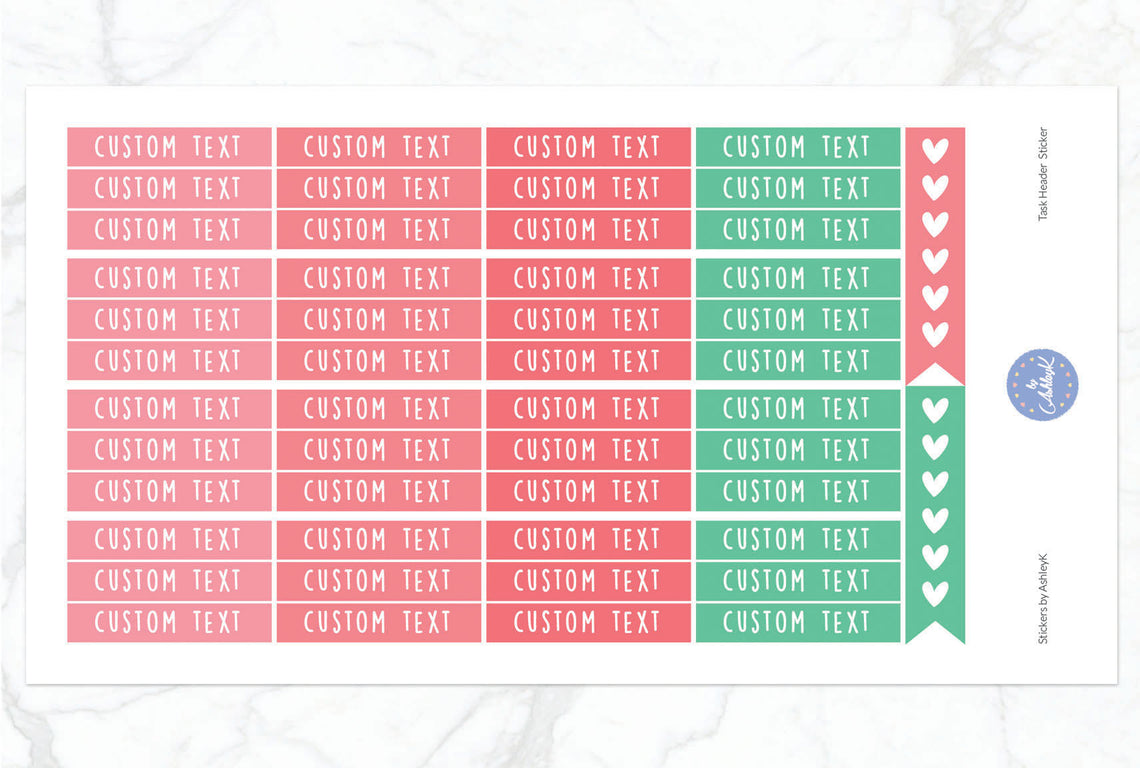 Custom Header Planner Stickers - Watermelon