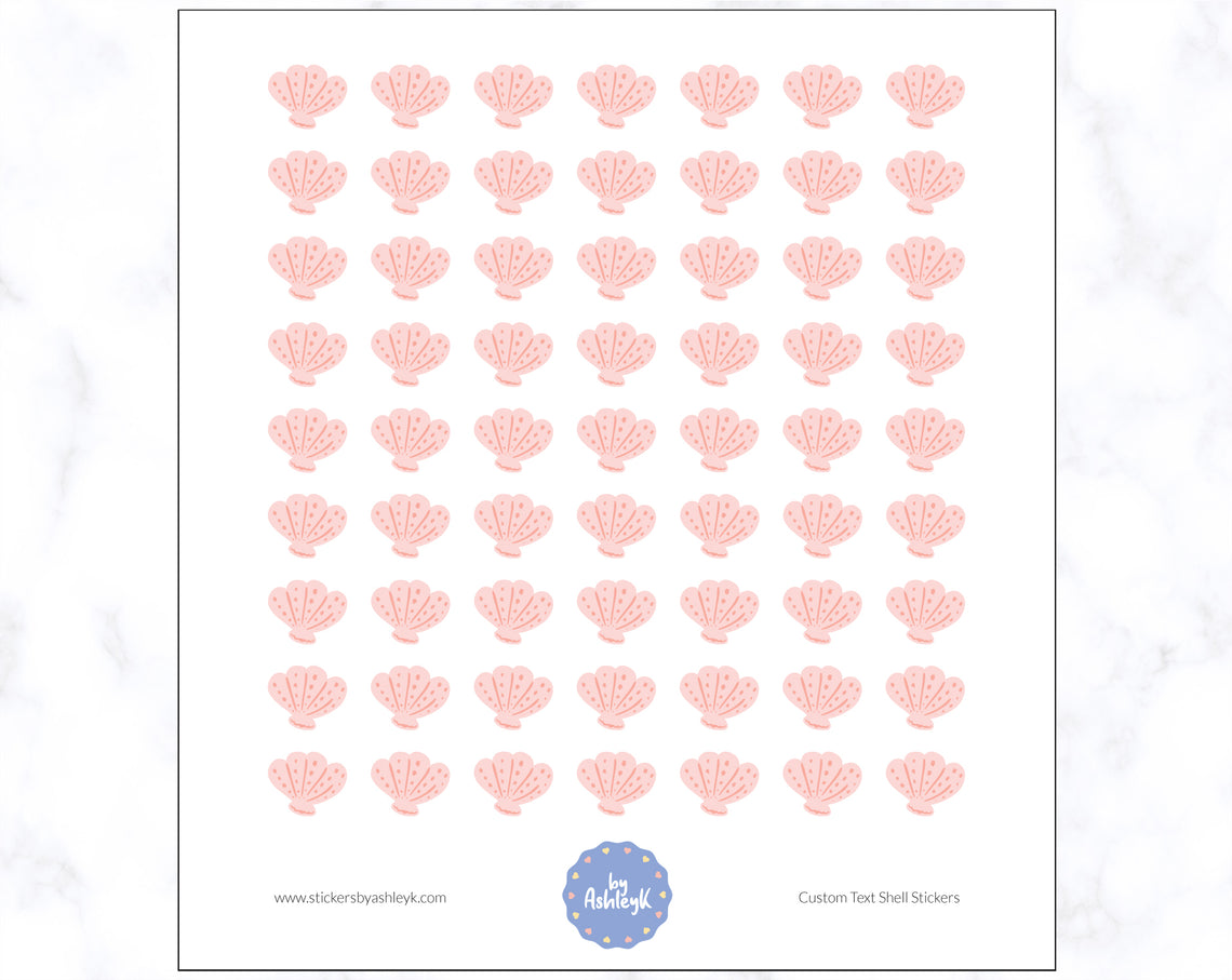 Custom Text Shell Stickers - Blank