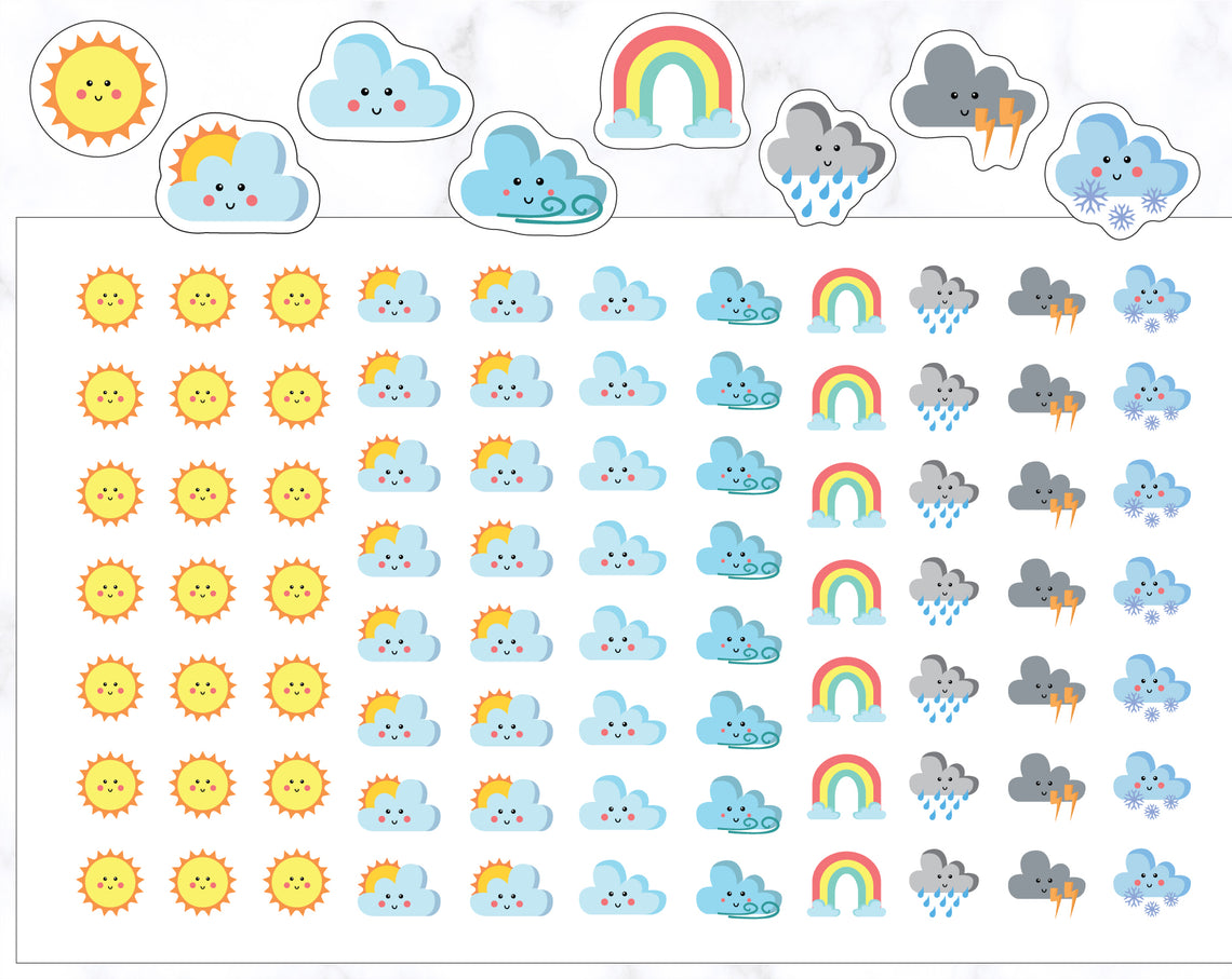 Cute Emoji Weather Stickers