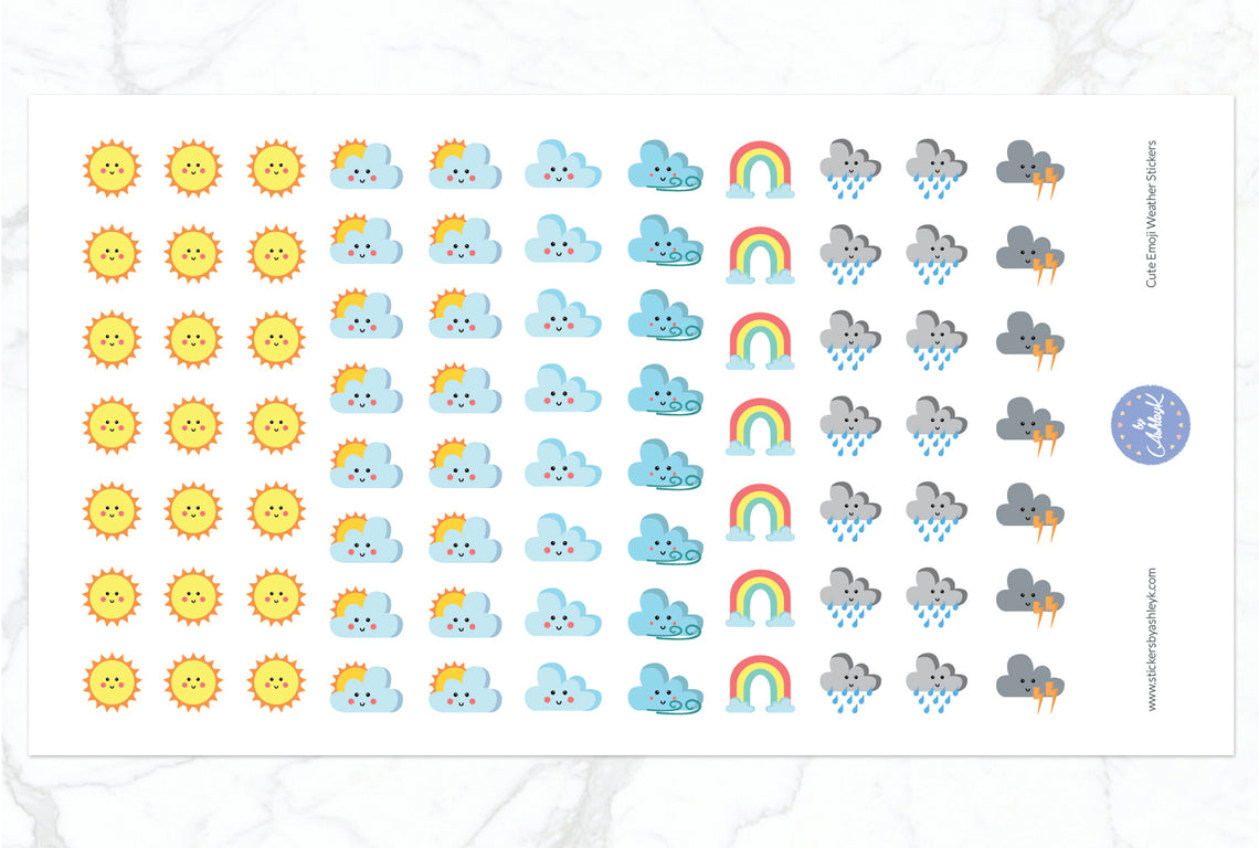 Cute Emoji Weather Stickers - Without Snow