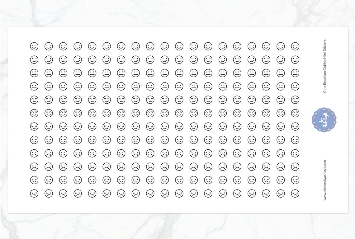 Mini Outline Cute Emoticon Stickers
