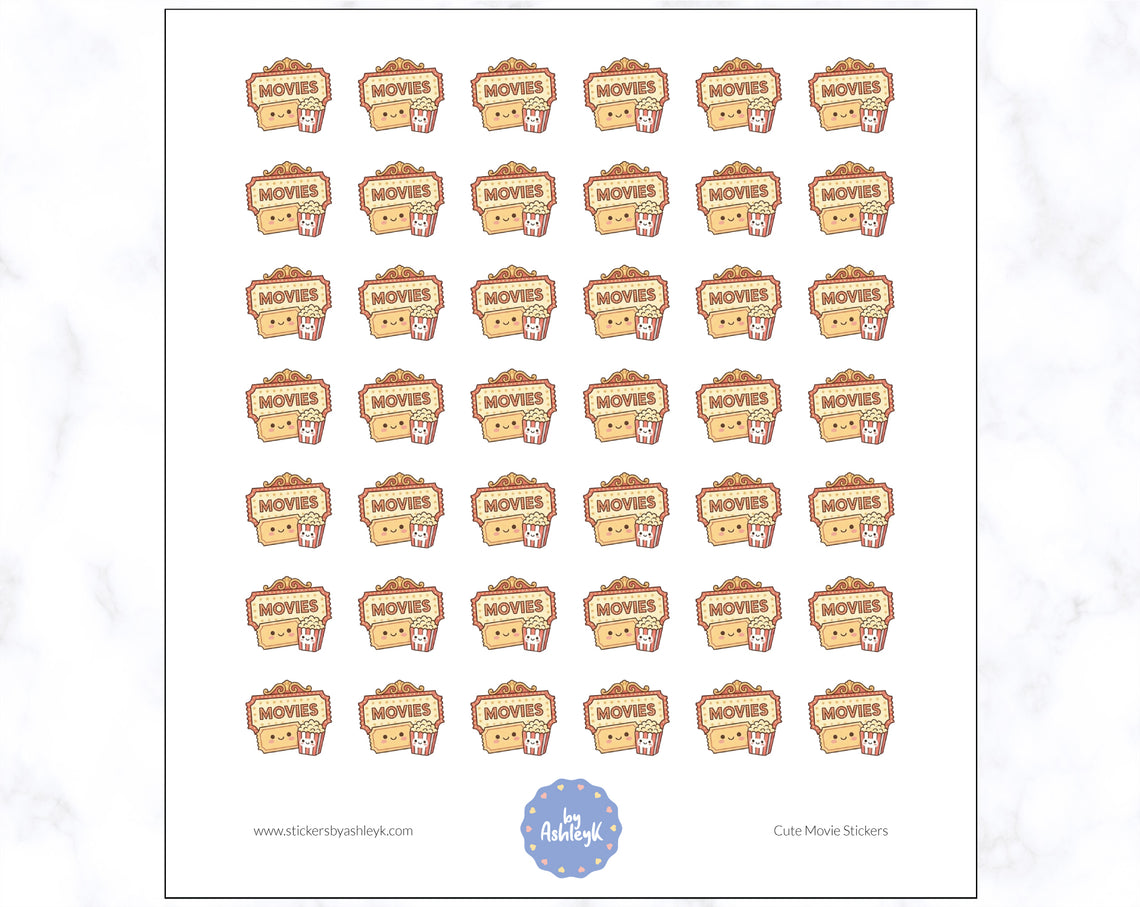 Cute Movie Planner Stickers