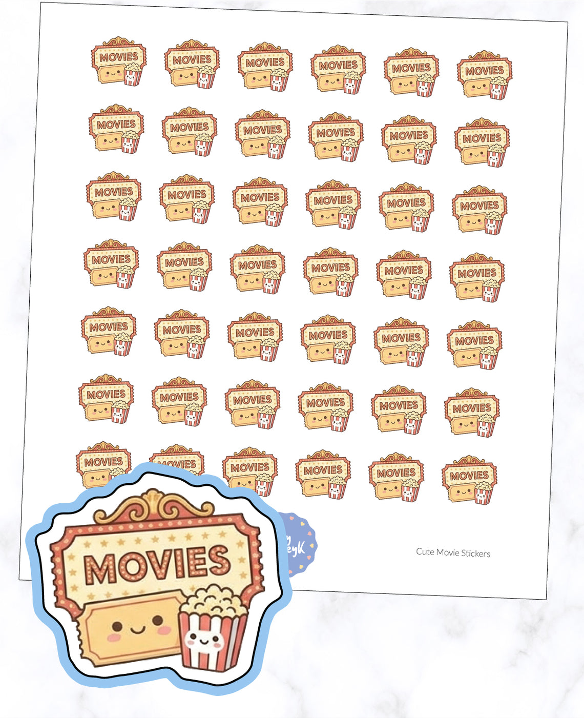 Cute Movie Planner Stickers