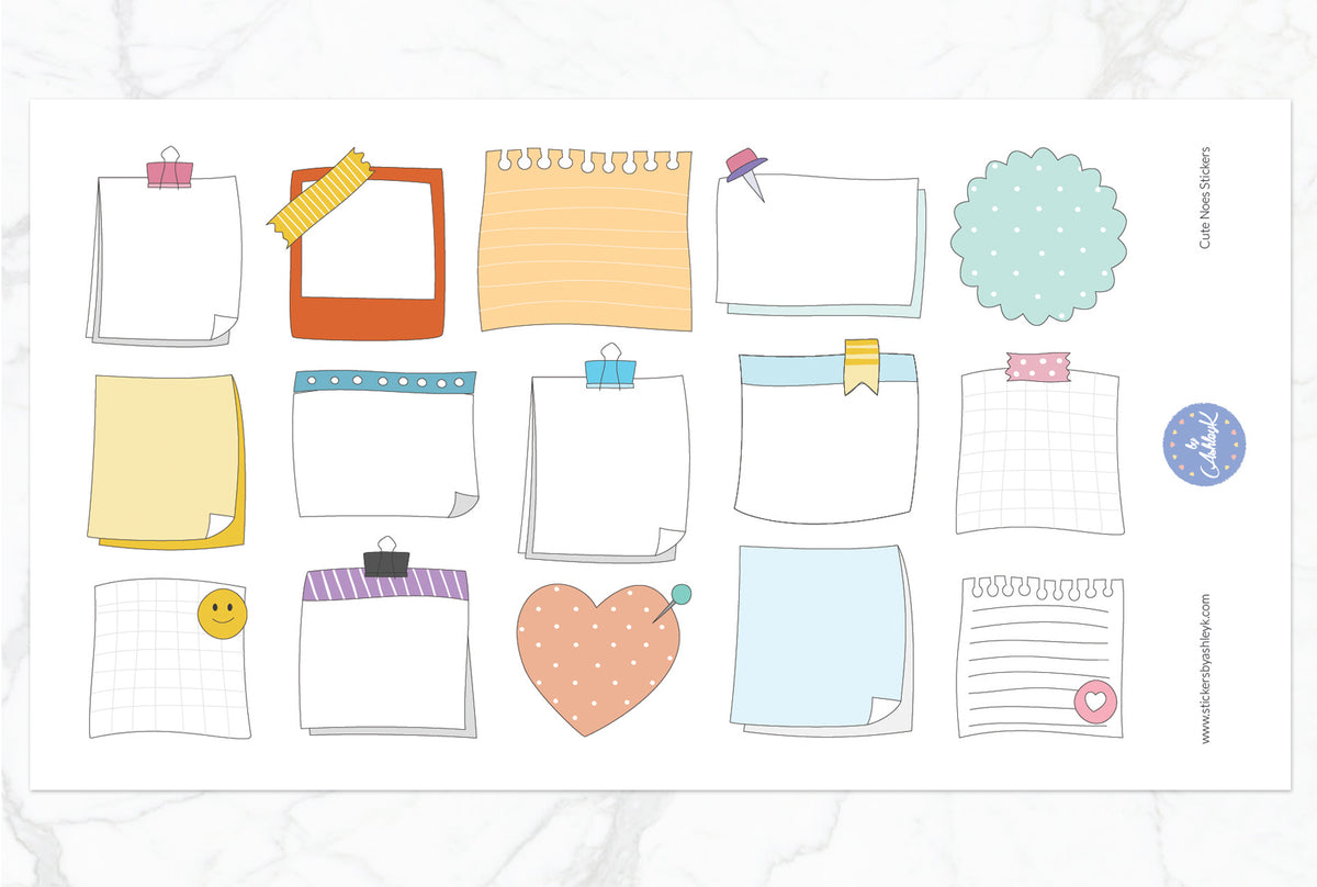 Cute Notes Planner Stickers – Stickers by AshleyK